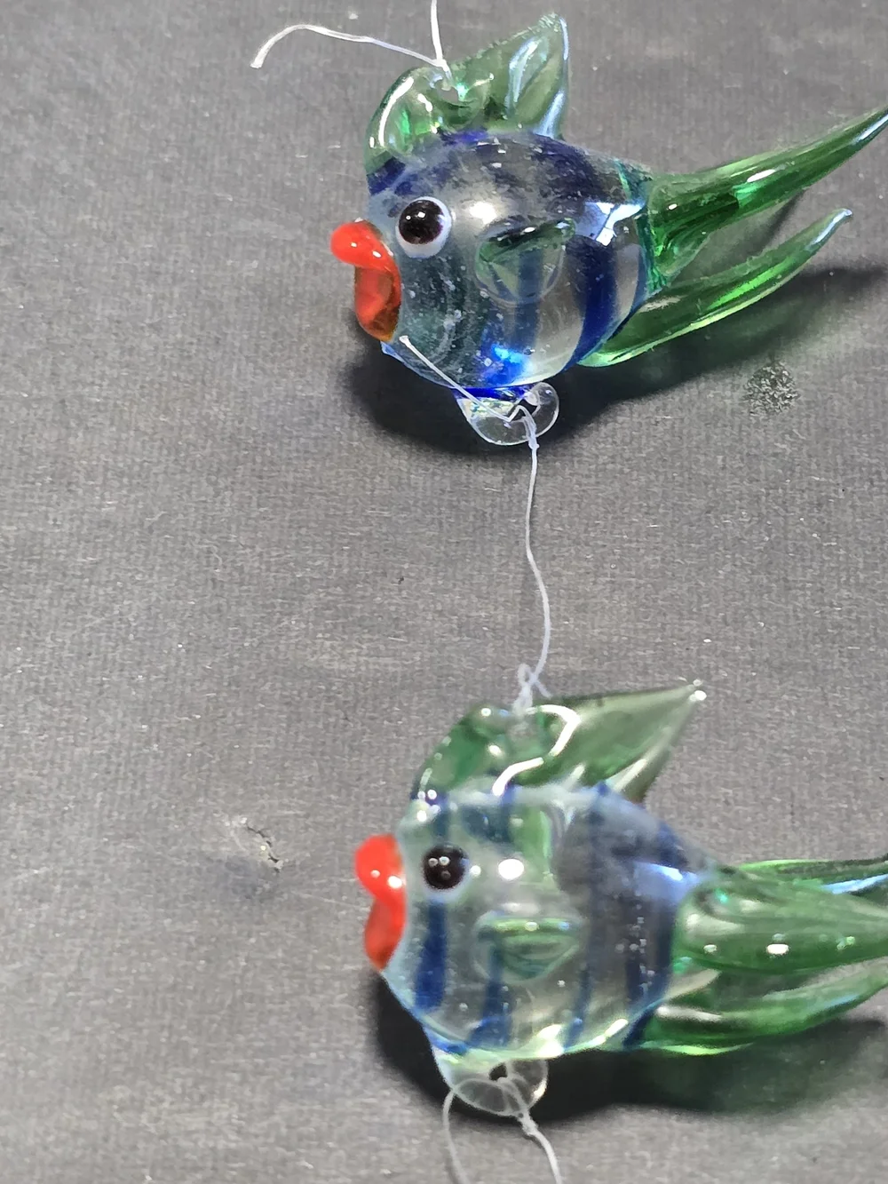 Lot of 4 LS Arts Blown Glass Floating Fish Bubble Tropical Tank Aquarium Decor